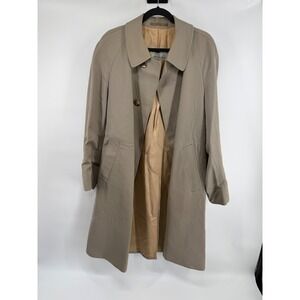 Aquascutum London Tan Classic Trench Coat Made in England Mens Size
